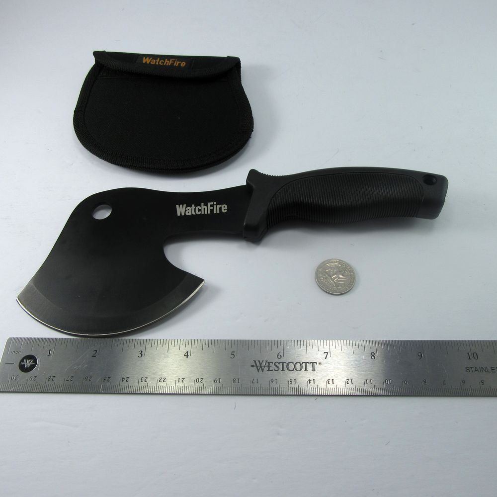 FIXED-BLADE HATCHET | WatchFire Black Rubber Handle Camping Survival Hunting Axe