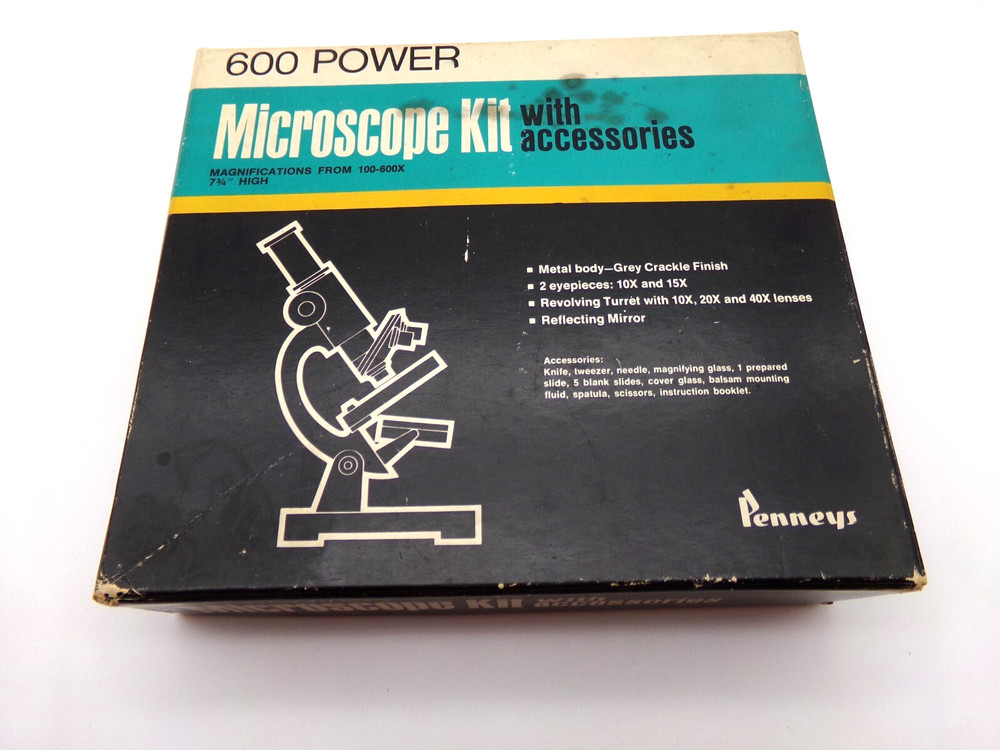 Vintage JC Penny 600 Power Microscope