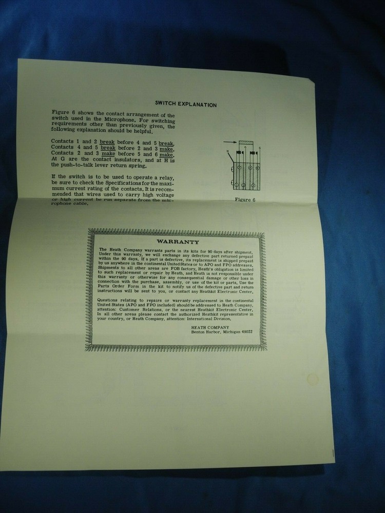 HEATHKIT HDP-21A microphone  Instructions (ORIGINAL)