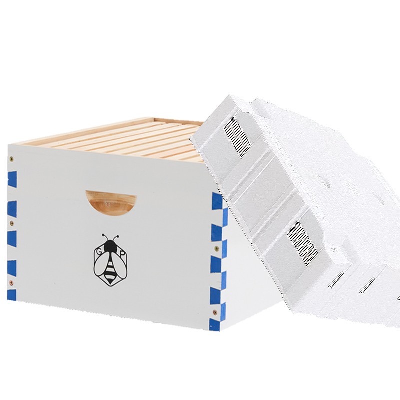 3 Layer Bee Hive Langstroth Kit 10 Deep & 20 Medium Frames Painting Baked finish