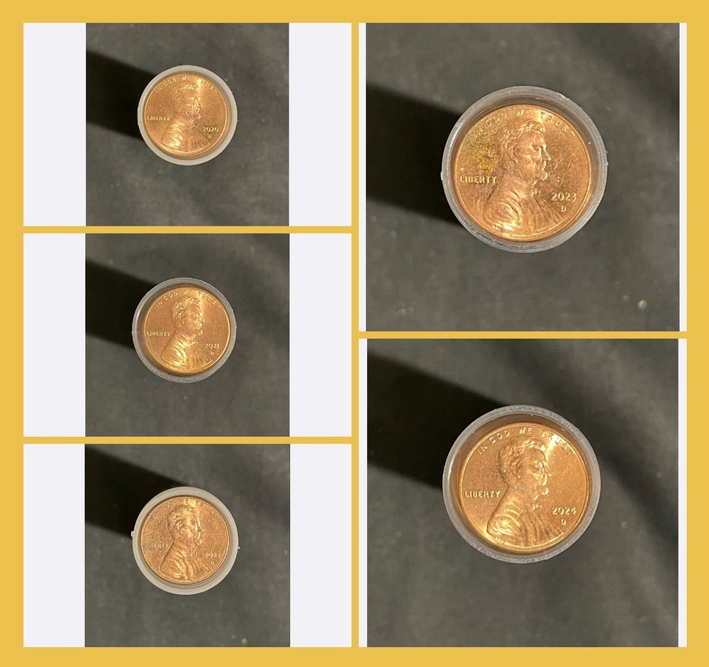 2020D-2024D Lincoln Cent Complete Memorial Decade Set (5 Coins) (CIRCULATED)