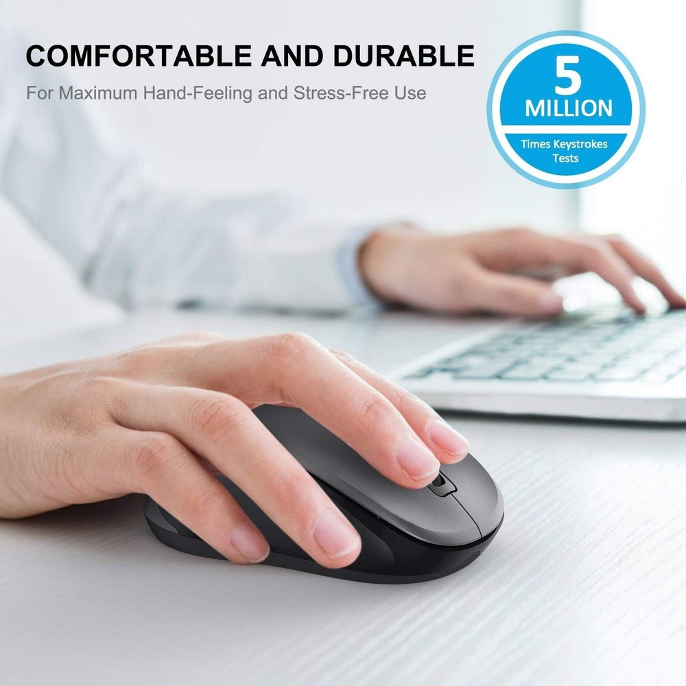 Portable Wireless Mouse 2.4GHz Silent with USB Receiver Optical USB Mouse