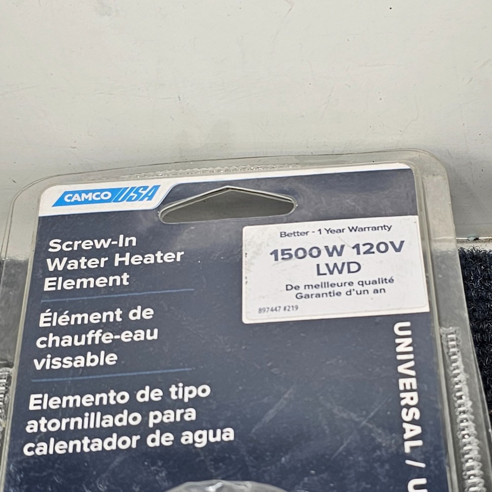 Camco 02463 Screw-In Water Heater Element 1500W 120V