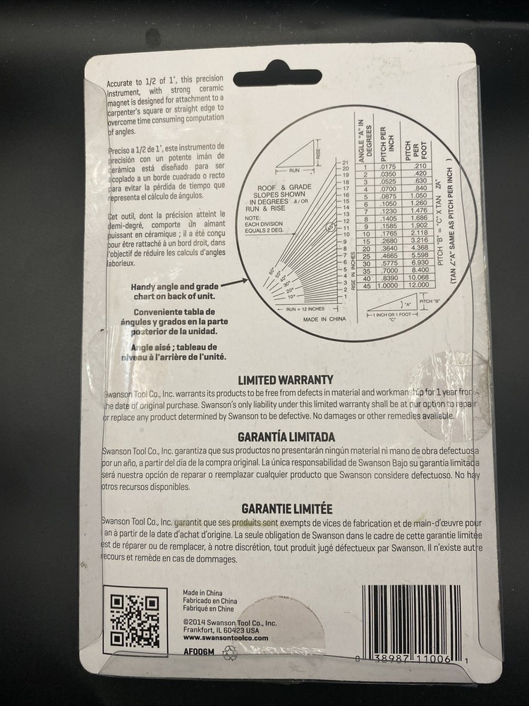 Swanson Tool AF006M Magnetic Angle Finder