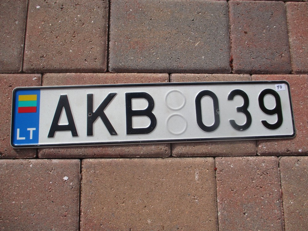 Lithuania Kunas  license plate # AKB  039
