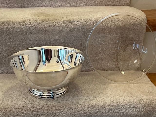 GORHAM SILVERPLATE FOOTED SERVING BOWL EP YC781 9" ROUND WITH INSERT