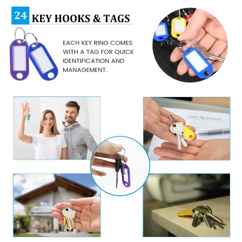 Portable Organizer Waterproof & Fireproof Zippered Case With 24 Hooks and Tag...