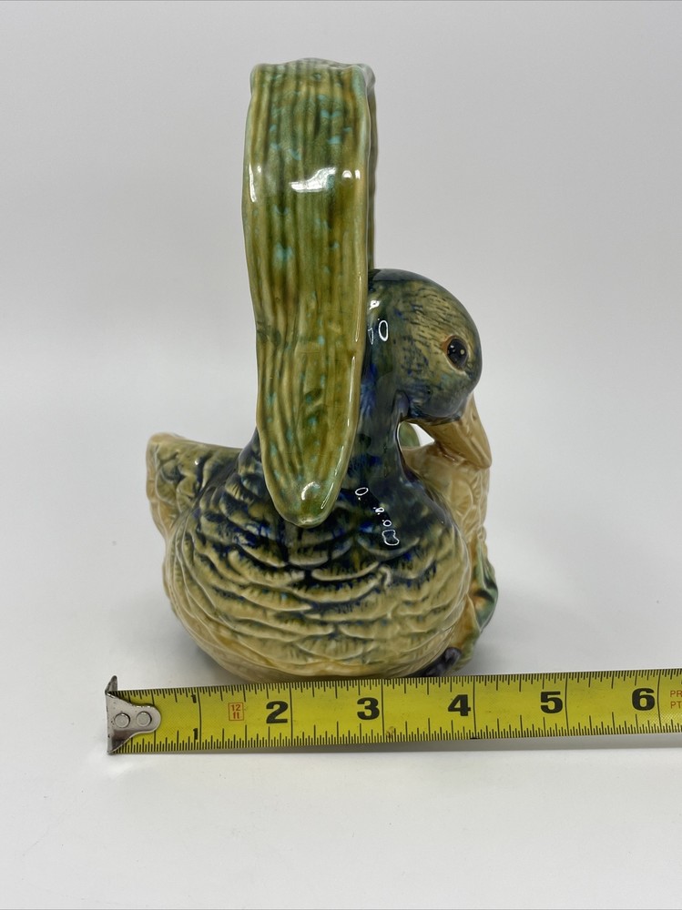 Mallard Duck Planter Basket Formalities By Baum Bros, Ceramic Bird Planter