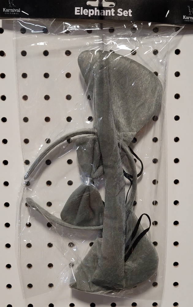 Adult Grey Elephant Kit - Includes Ears, Bow tie, Tail