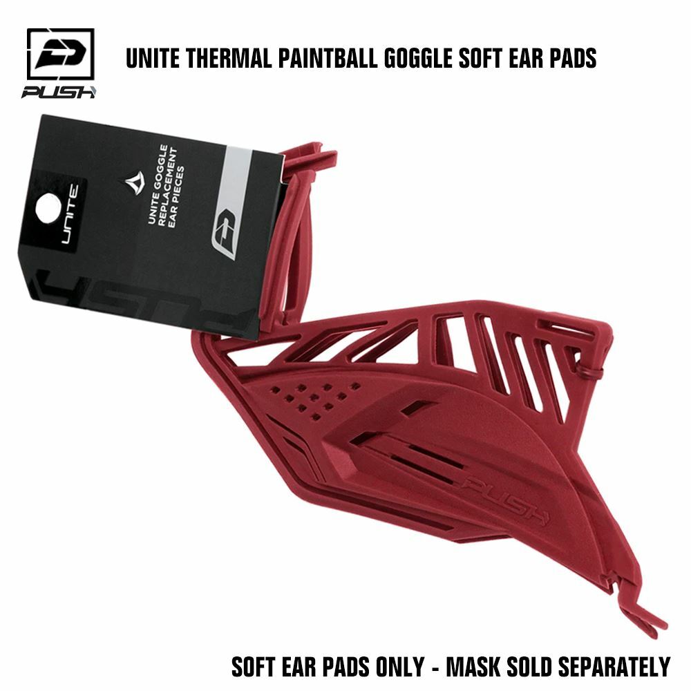 Push Unite Paintball Goggle Mask Soft Ear Pads - Red