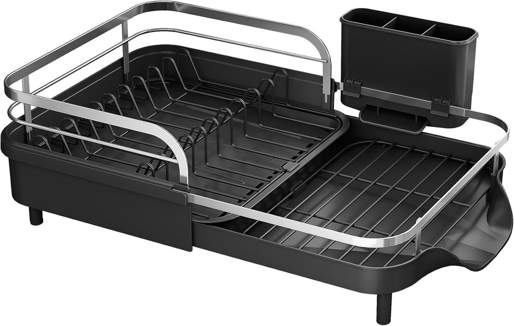 Dish Drying Rack Expandable Dish Rack Kitchen Counter Rust-Resistant Dish