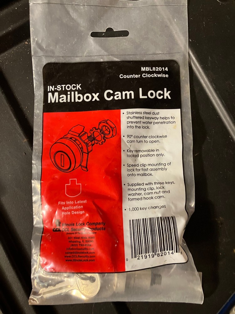 Ccl 82014 Mailbox Lock Counter Clockwise MAIL BOX CCW