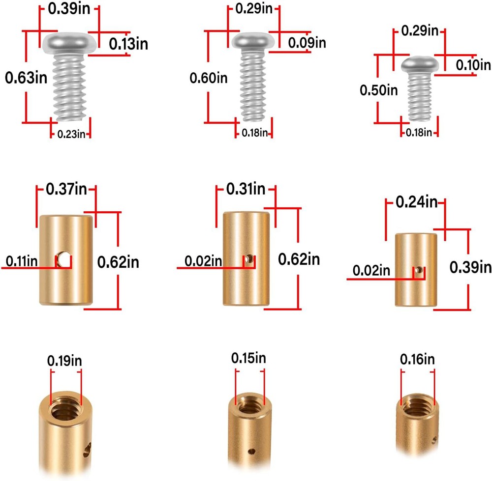03336 Cable Stop Assortment Universal for Control Cables Throttle Cables 24pcs
