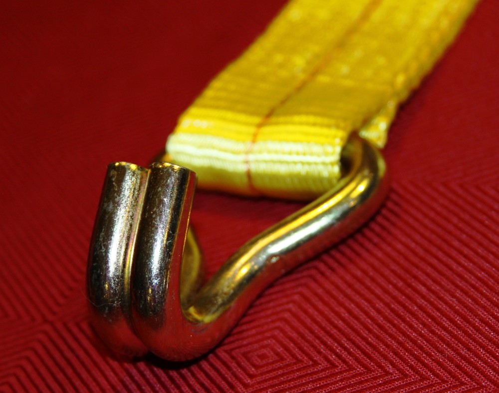 RATCHET w/ 2" WEBBING FIXED END Wire Double J Hook 10k/3335 lbs