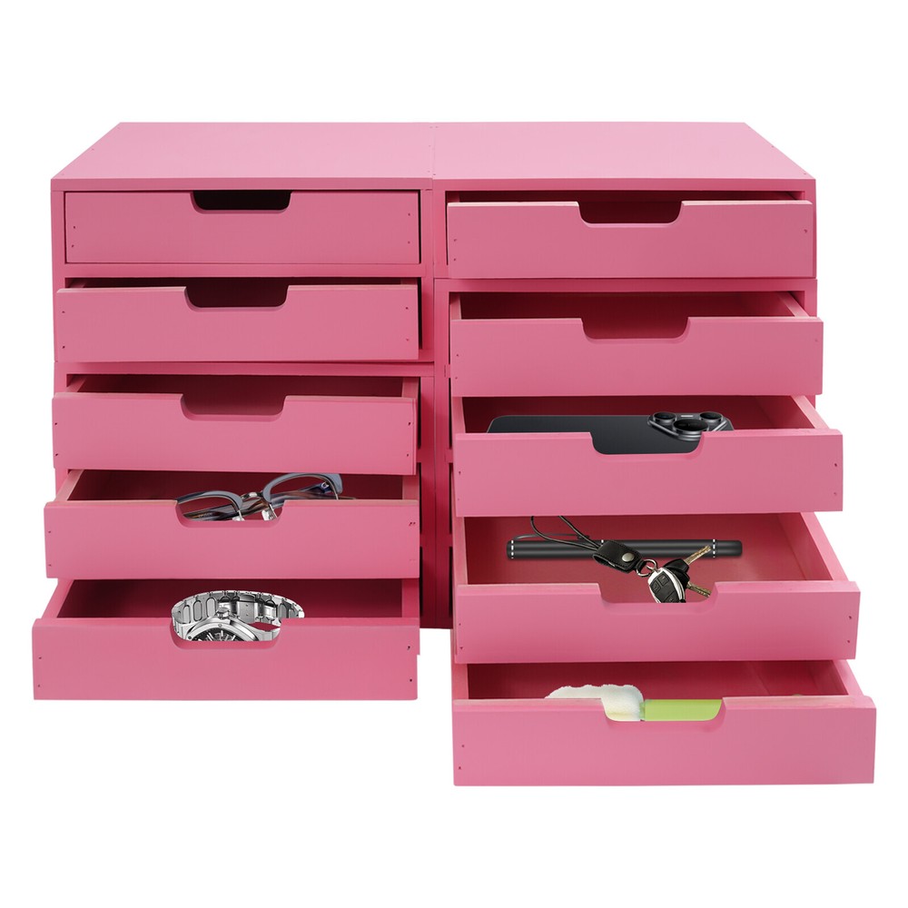 Office Multi-level Drawer Tabletop Storage Organizer 4-piece Drawer Cabinet