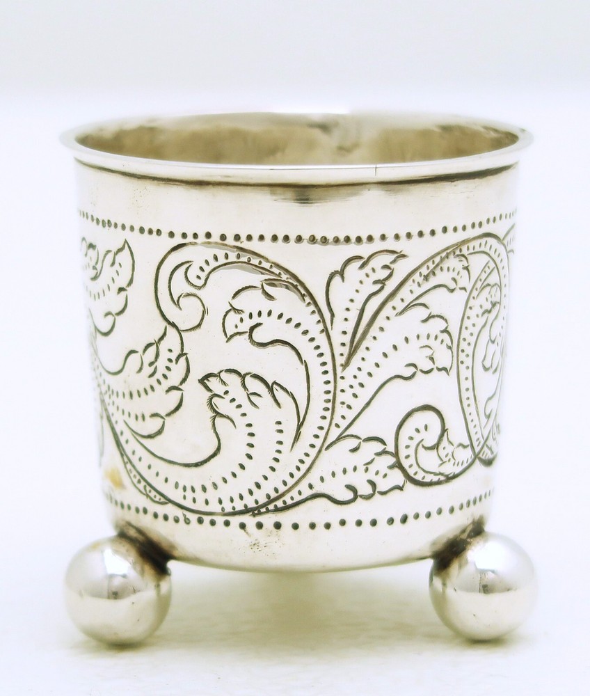 Trondheim Norway Solid Silver Cup Three Ball Feet Marked CR Dated 1762