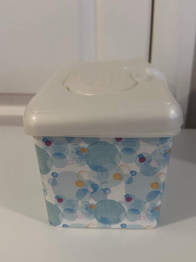 Huggies EMPTY Wipe Holder With Dots 2 Small Scuffs Multicolor