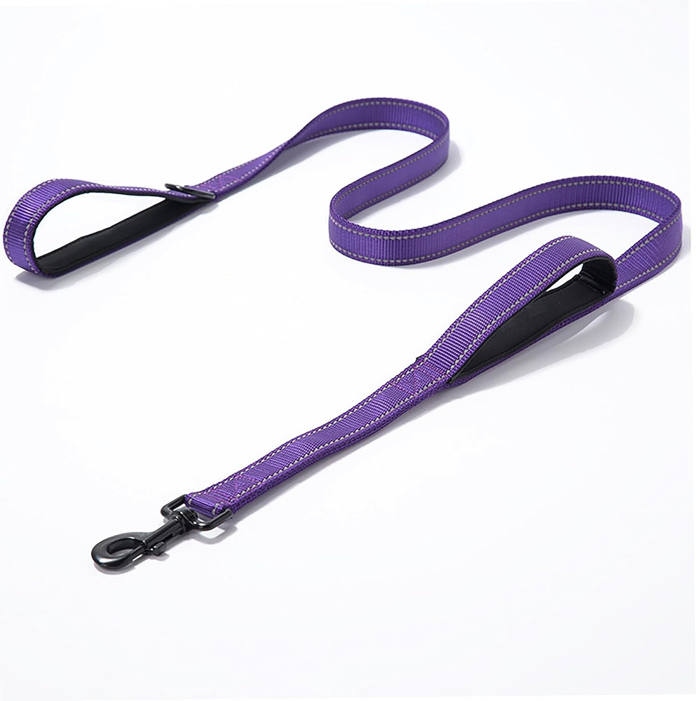 Heavy Duty Dog Leash - 2 Handles by Padded Traffic Handle for Extra Control, 6Fo