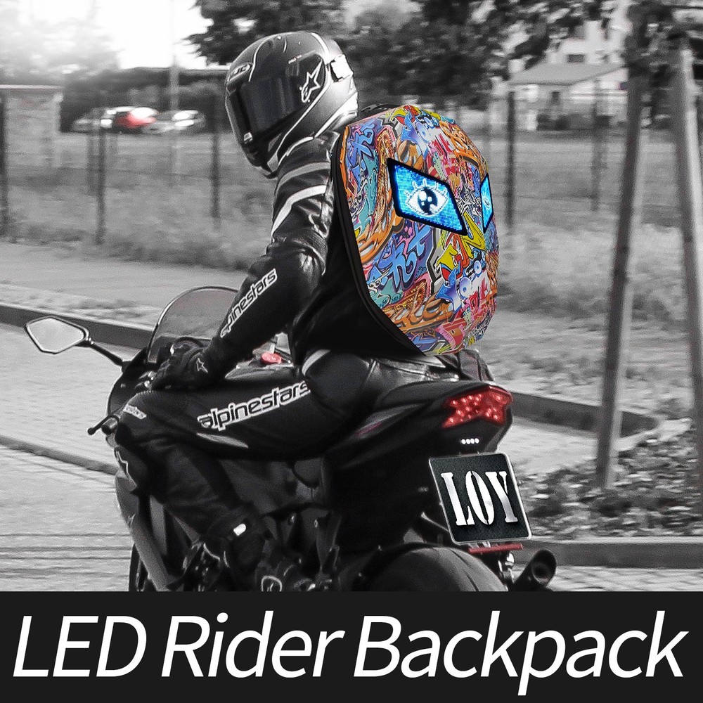 Animated Eyes LED Backpack - Programmable Moving Display, Cool Gamer Rucksack