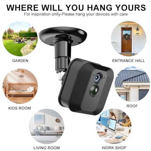 Adhesive Ring Camera Mount Stick Up Mount Holder Compatible with 1 Pack Black