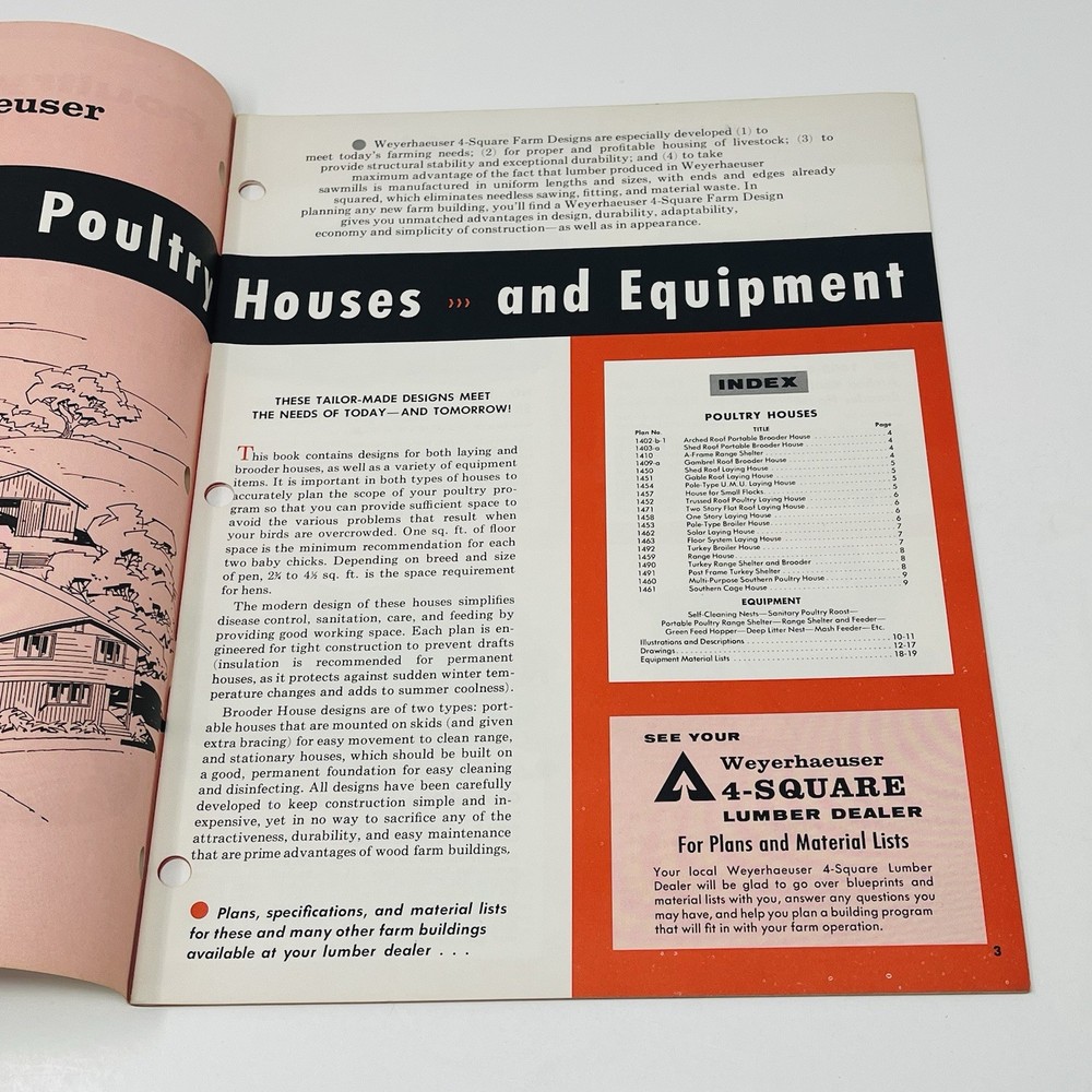 1960 Poultry Brooder Range Laying Shed Barn House Equipment Plans Blueprints
