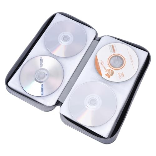 CD Case Hard Plastic CD Holder Protective DVD Disc Storage 96 Capacity Black