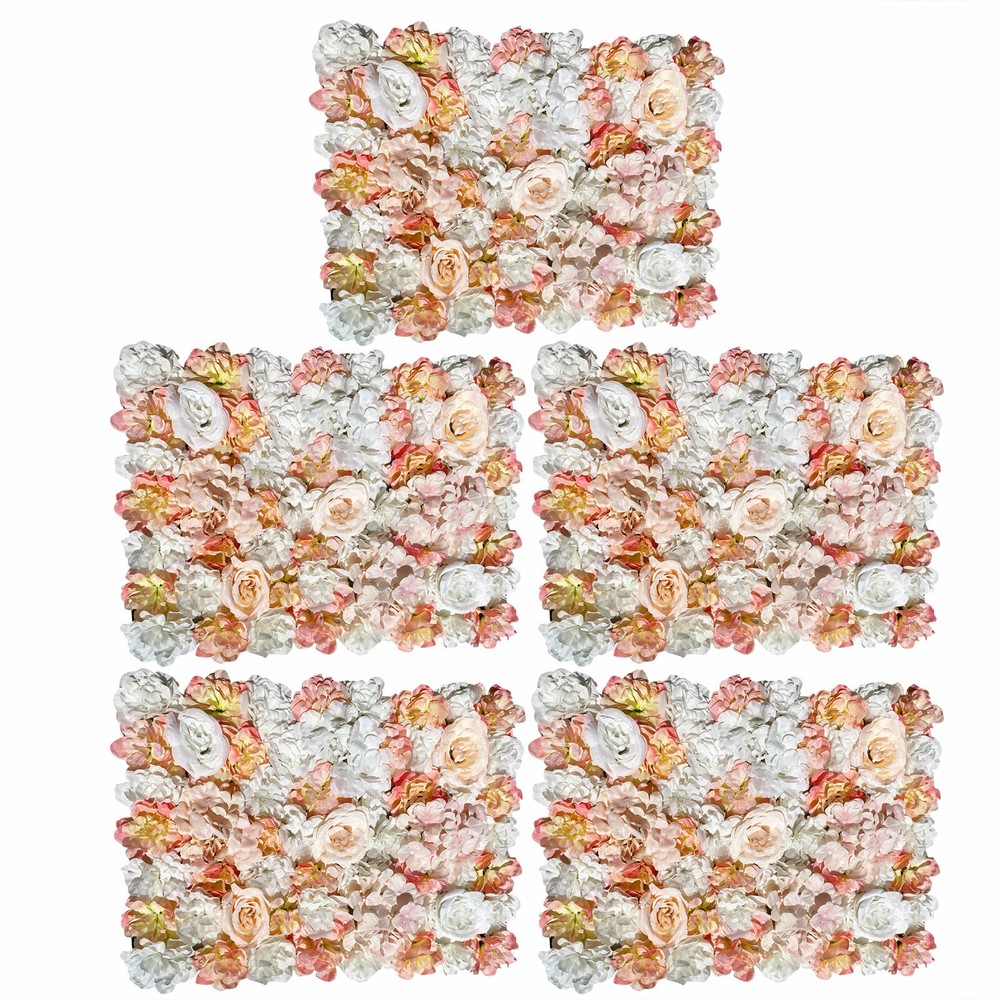 Artificial Silk Flower Wall Panel Floral Backdrop Party Wedding Decoration 5PCS