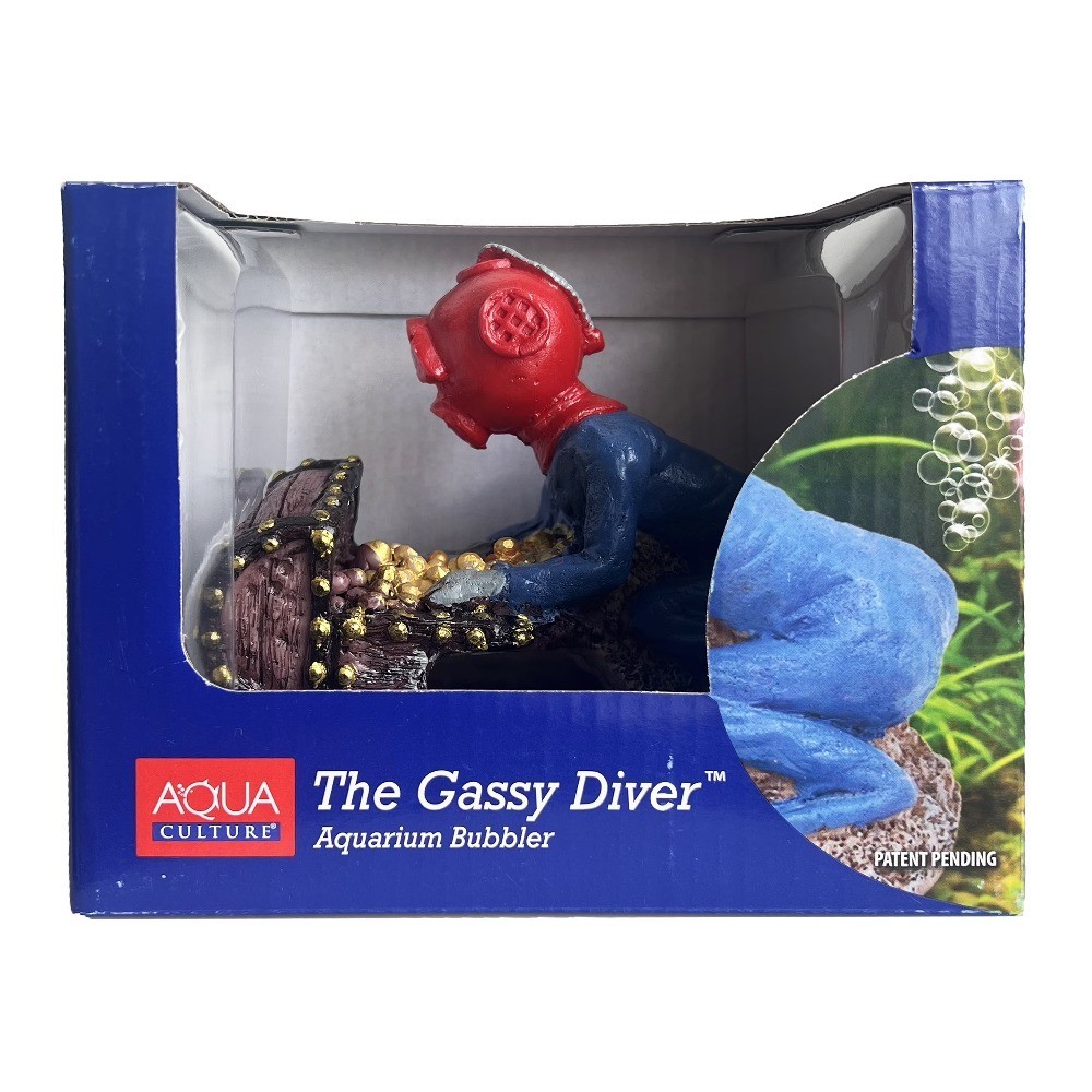 Gassy Diver Polyresin Aquarium Bubbling Ornament