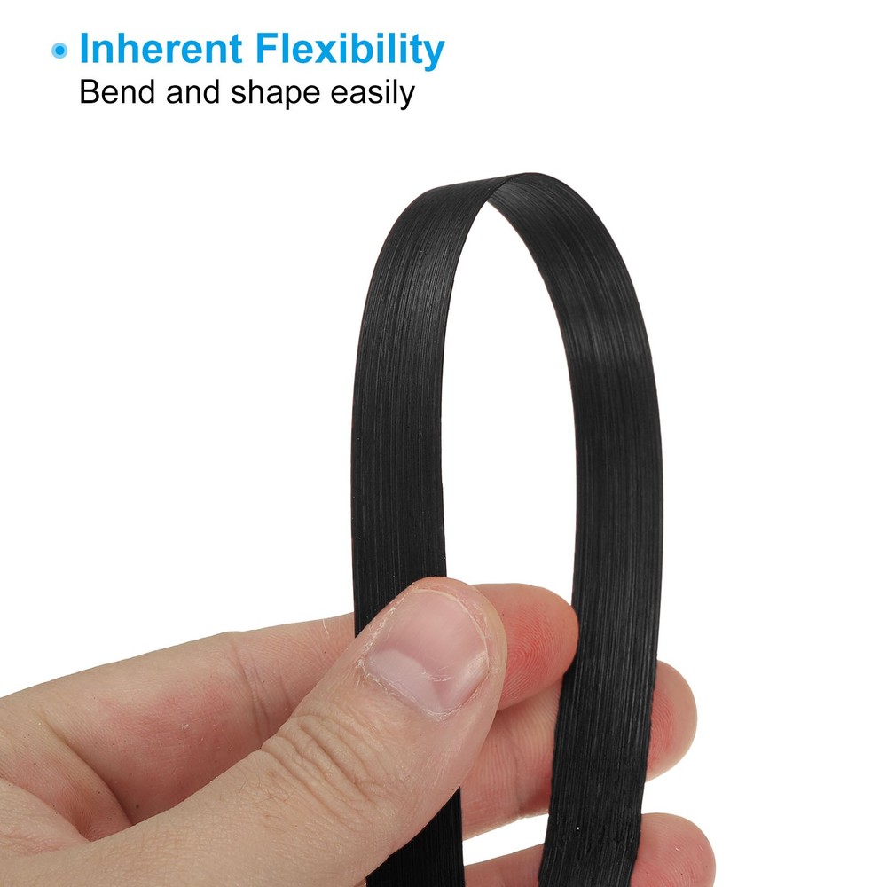 Bamboo Weaving Strips 7/16" x 10Ft 7 Pack Thin Flat Black