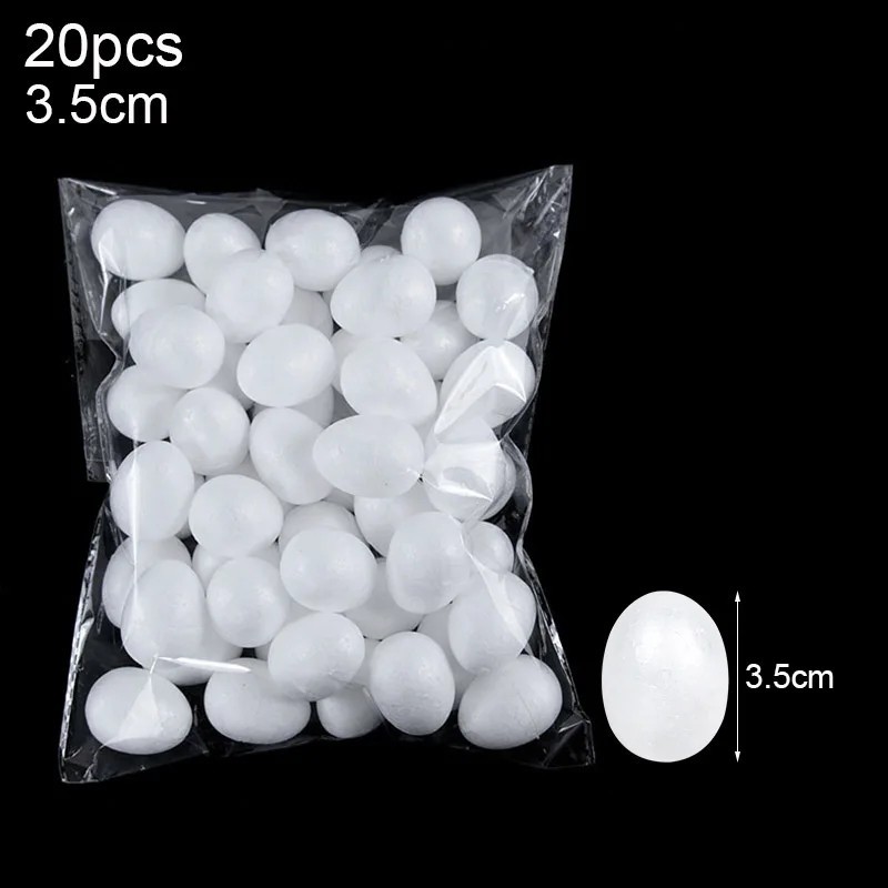 20PCS Easter Foam Eggs – White Polystyrene Styrofoam Eggs for DIY Crafts & Easte
