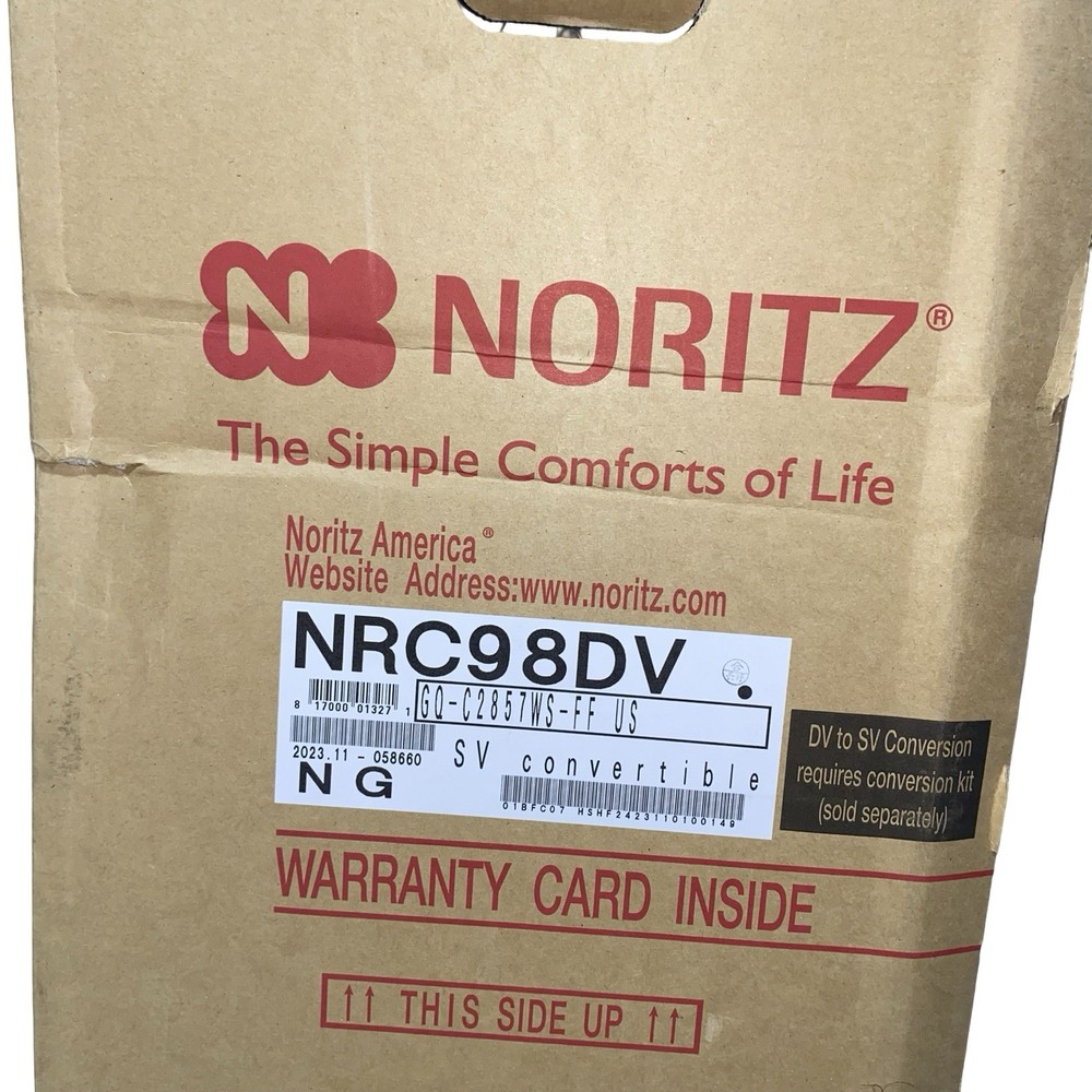 Noritz NRC98-DV-NG Tankless Heater 8.4 GPM 180,000 BTU 120 Volt - Natural Gas