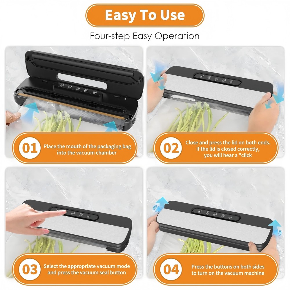 Automatic Food Vacuum Sealer, Silver,
