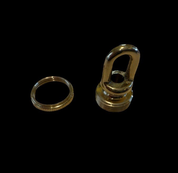 OVERSIZED 9” CAST BRASS CEILING CANOPY & SOLID BRASS LOOP 1/4 IPS & Hardware NOS