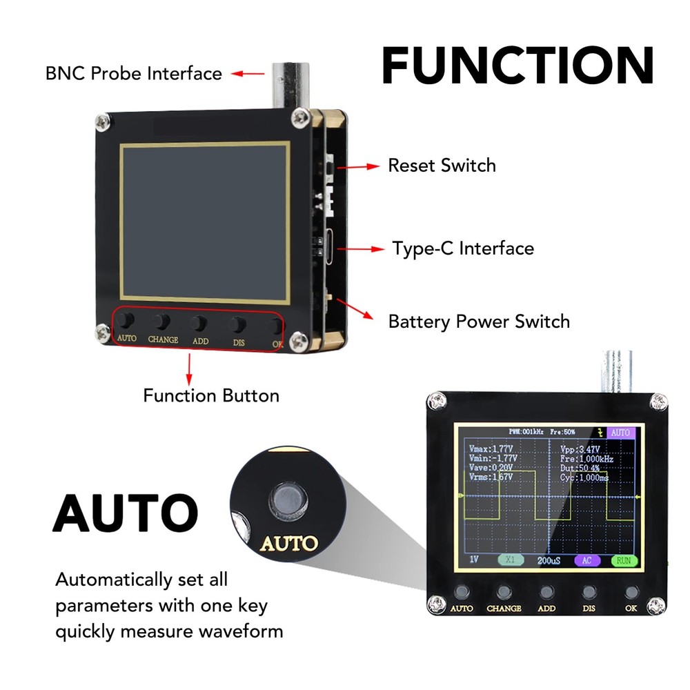 138Pro Mini Handheld Digital Oscilloscope Kit, 2.5MS/s High Sampling Rate, 20...