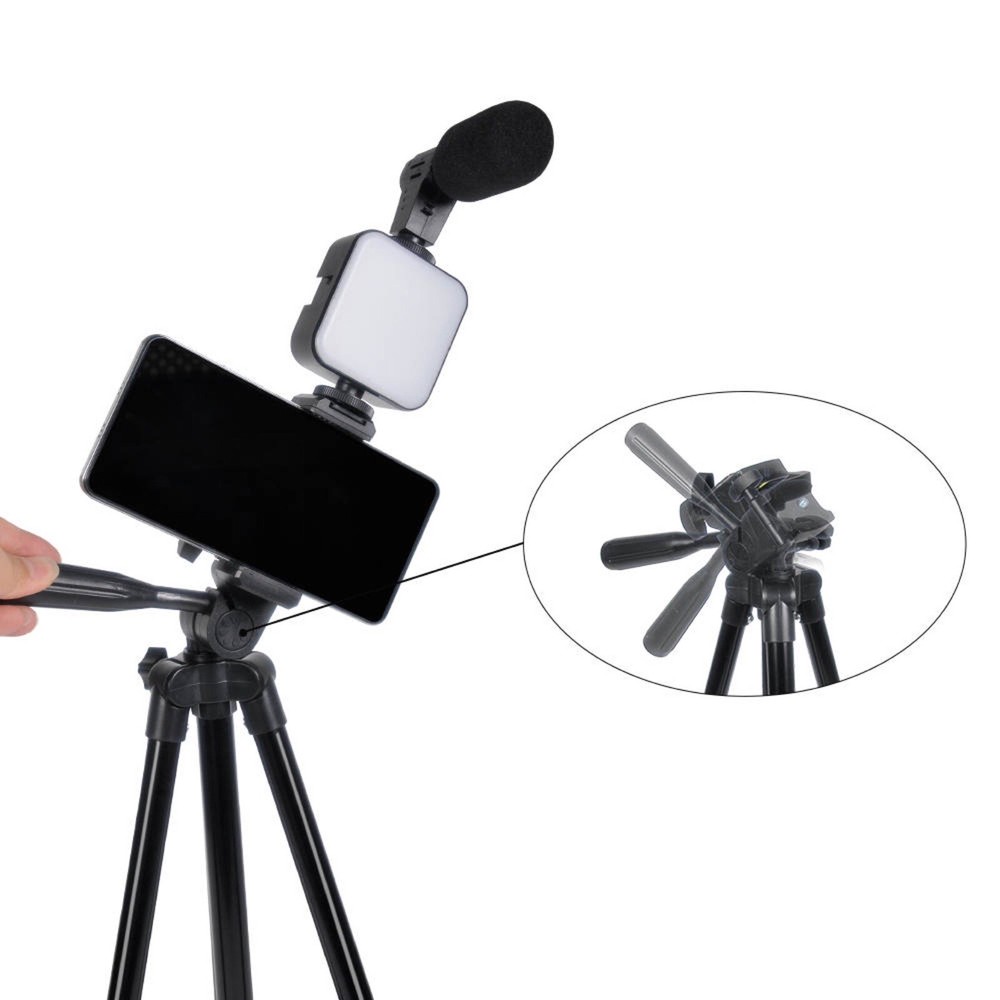 Smartphone Video Kit Vlogging Kit Youtuber Kit with Microphone Light Tripod