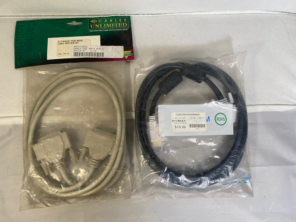 Cables Unlimited NEW DVI Cable 6’ ,and A 6’ DB25 Cable