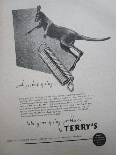 12/1945 PUB TERRY & SONS SPRINGS SPRING SPRING SPRING SPRING KANGAROO KANGAROO ORIGINAL AD
