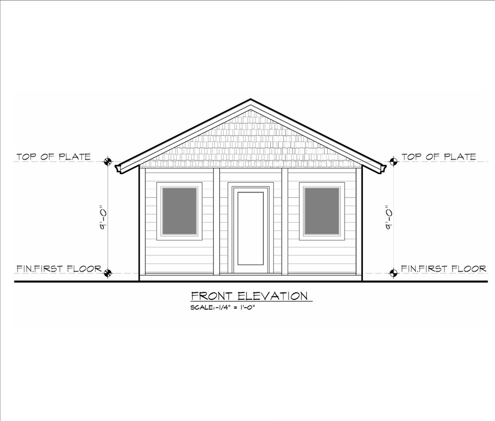 Wood Construction Tiny Home Building Plans - 18' x 18' - 324sqft