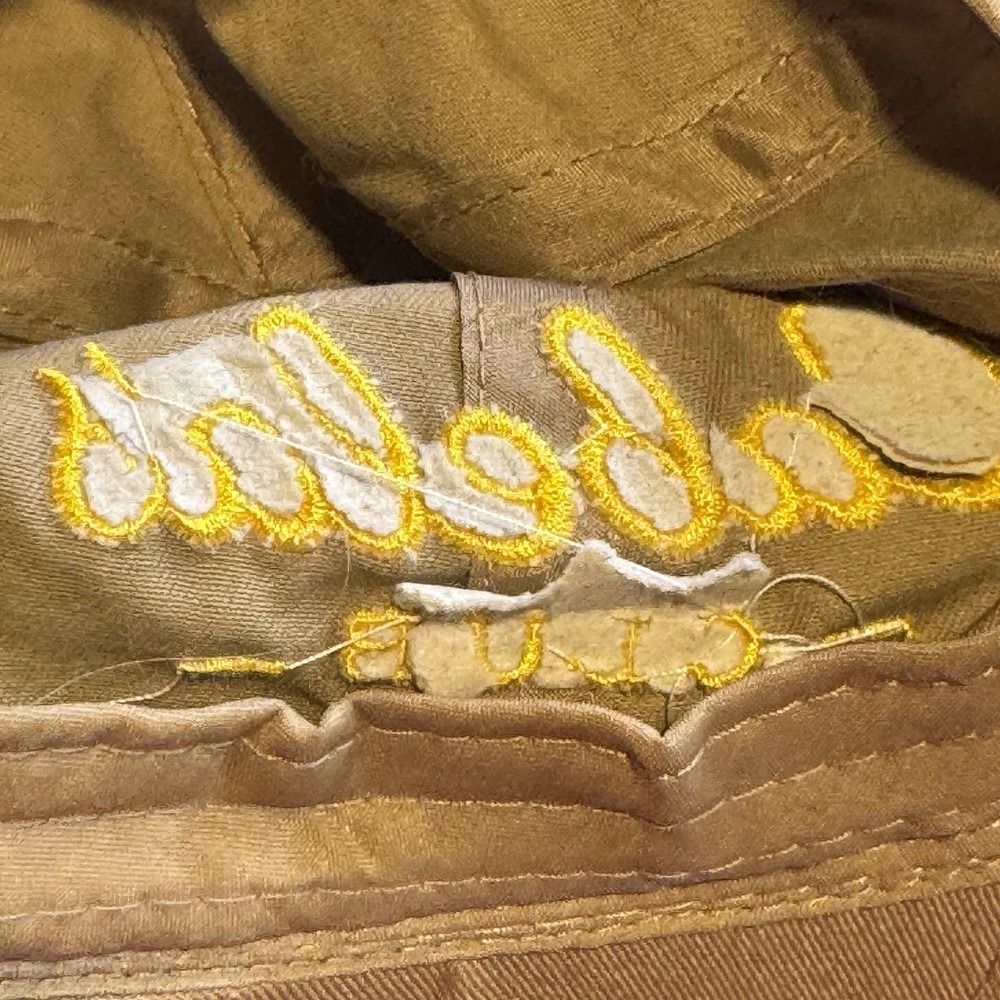 Cabelas Club Baseball Hat StrapBack Adjustable Embroidered Tan Yellow Script