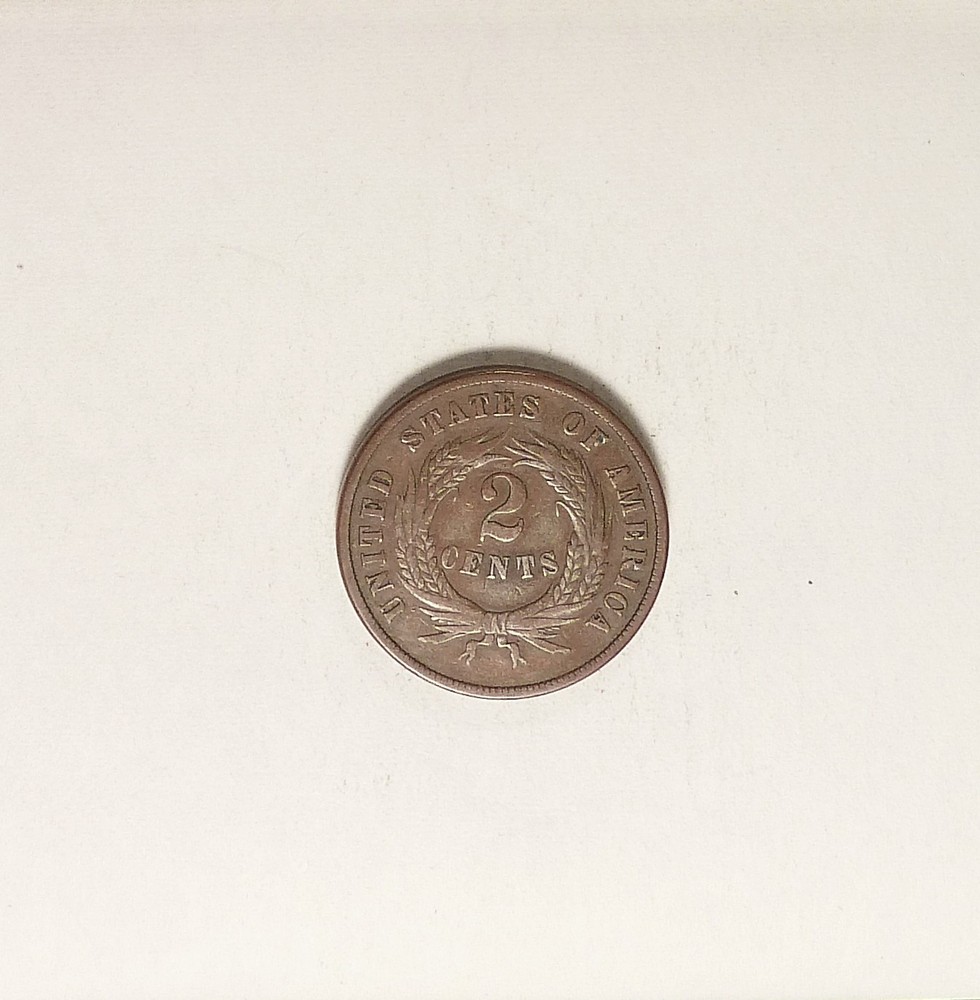 1869 US Two Cent Pc grades VG+/FN, Type or Date Collecting, Slightly Better Date