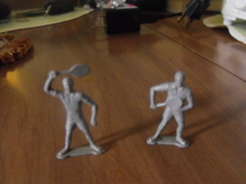 Two Tennis Player Figures for Model Railroad Layout