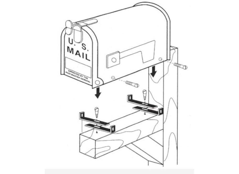 Galvanized Steel, Mailbox Mounting Bracket, MB100000