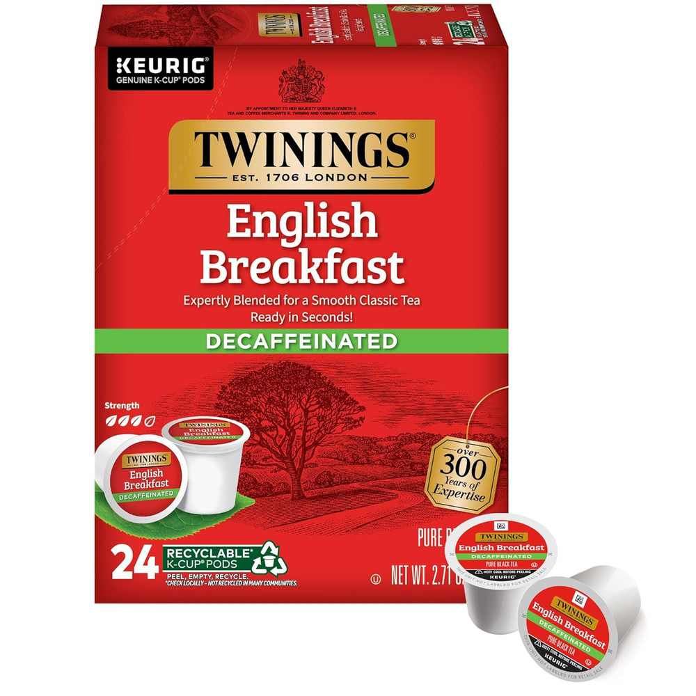 Decaffeinated English Breakfast Black Tea K-Cup Pods for Keurig, 24 Count (Pack