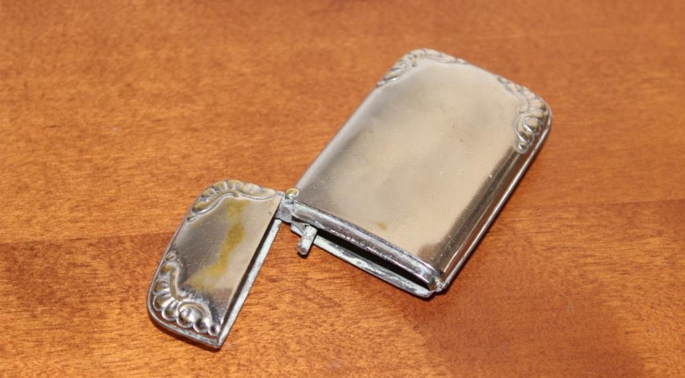 Antique Silver Matchstick Match Holder Case