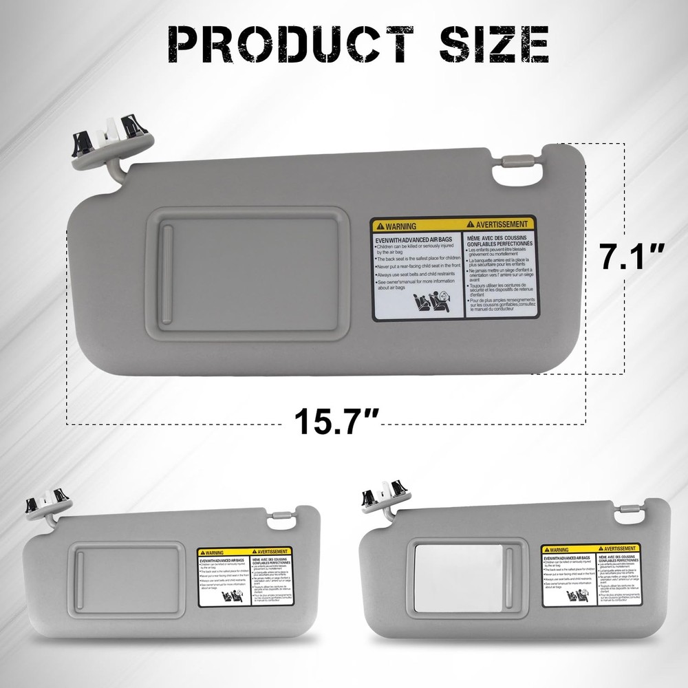 PEVAST Left Driver Side Sun Visor Compatible with RAV4 2006 2007 Left, Gray