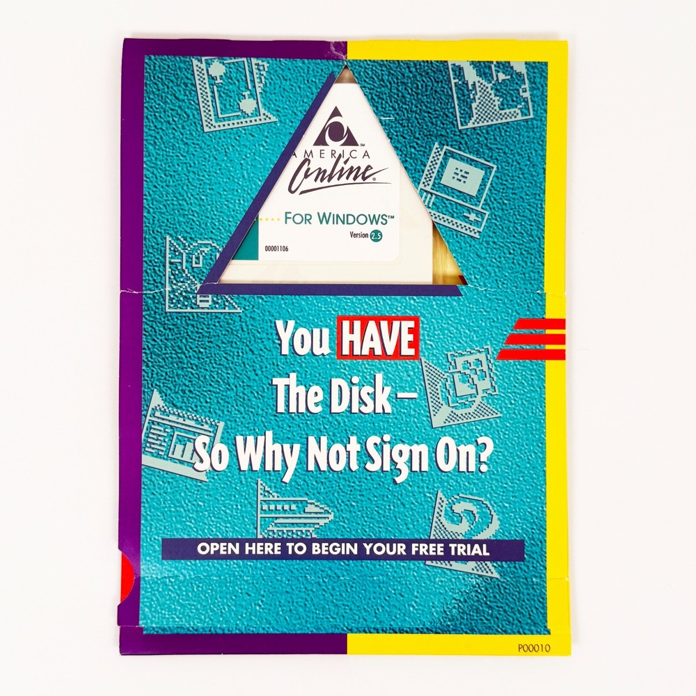 1995 AOL America Online v2.5 Floppy Disk Software Mailer, Original Packaging