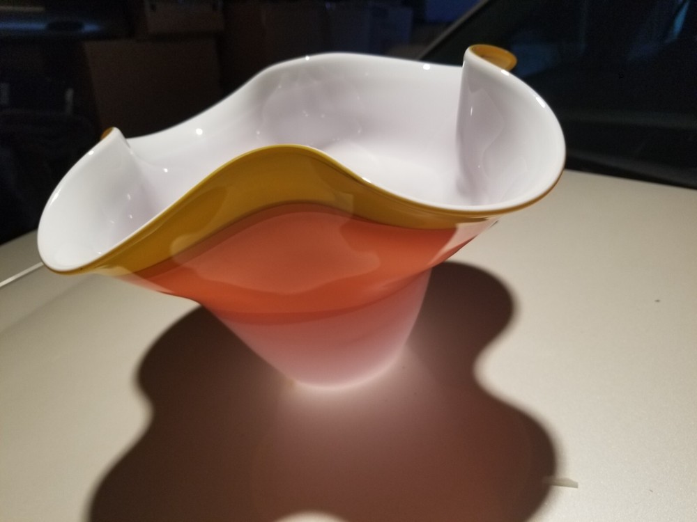 Glass Vase Orange/Red Multicolored