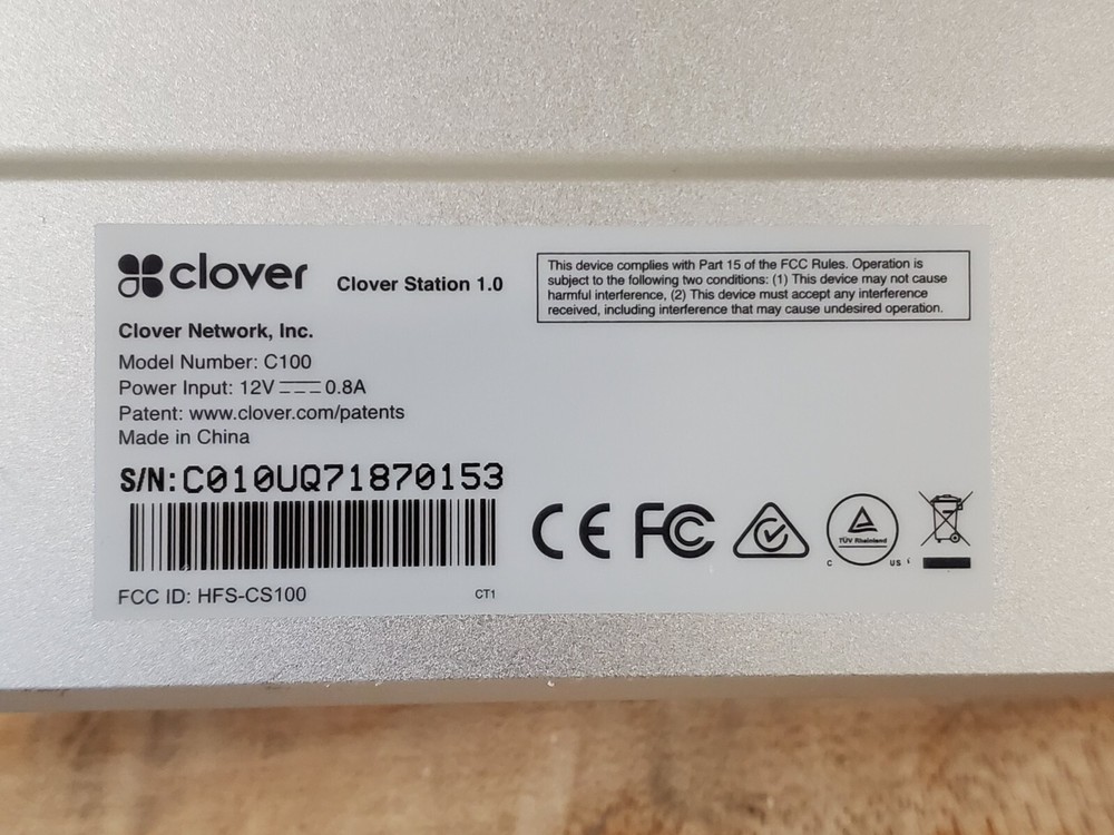 CLOVER C100 13" Touch Screen POS System W/ Printer and Keypad, Read