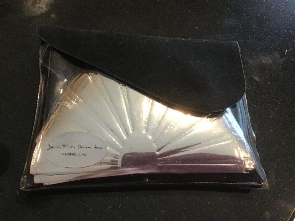Silver Vinyl Coasters. 8 rectangular 10 Half Round