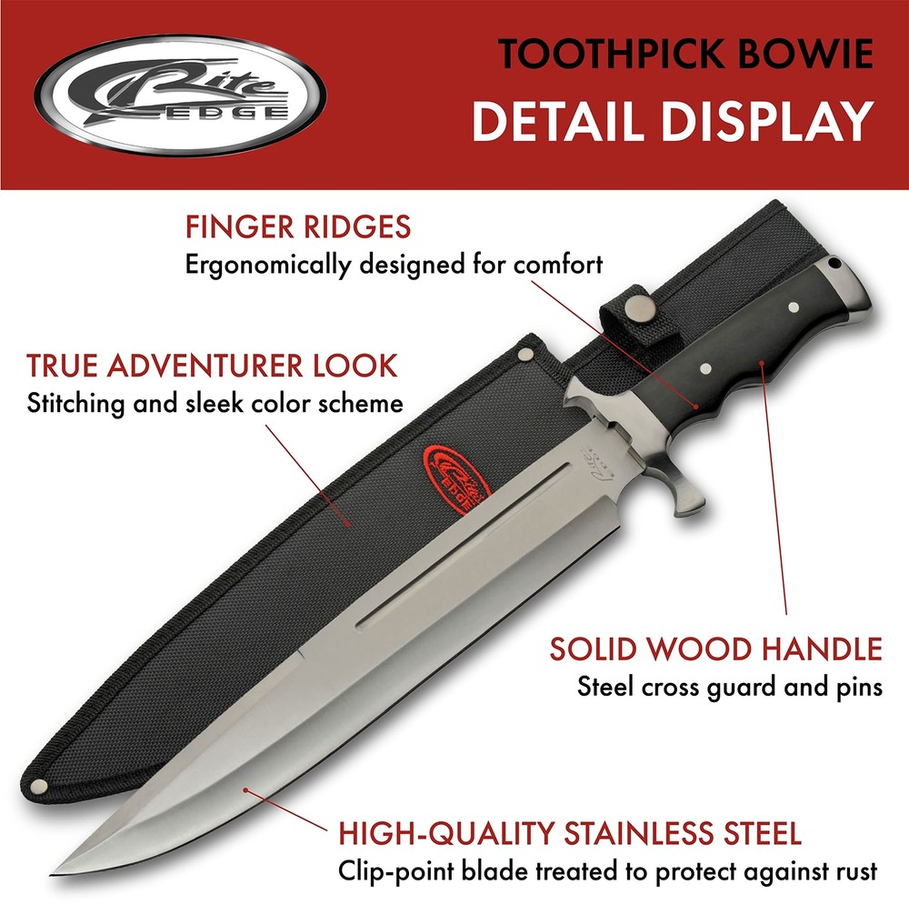 New Rite Edge Toothpick Bowie Fixed Blade Knife 211554